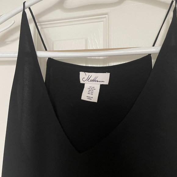 NWOT MATTISON BLACK SILK TANK - Picture 1 of 5